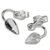 SilberDream Ohrringe Blatt Zirkonia weiß 925 Silber SDO531W
