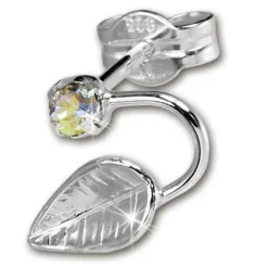 SilberDream Ohrringe Blatt Zirkonia kristall 925 Silber SDO531F
