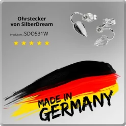 SilberDream Ohrringe Blatt Zirkonia weiß 925 Silber SDO531W