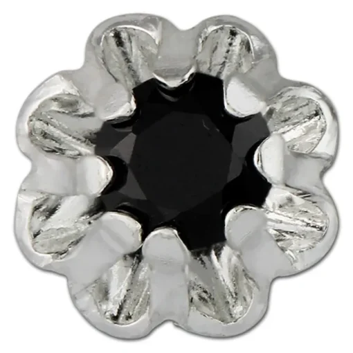 SilberDream Ohrringe Blümchen Zirkonia schwarz 925er Ohrstecker SDO5903S