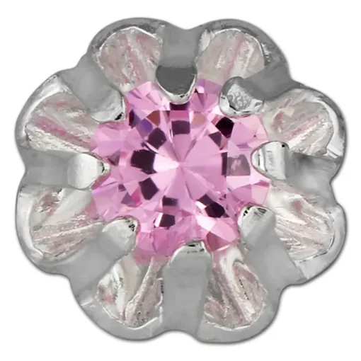 SilberDream Ohrringe Blümchen Zirkonia rosa 925er Ohrstecker SDO5903A