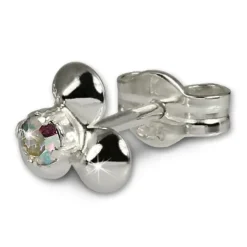 SilberDream Ohrringe Blümchen kristall 925 Silber Ohrstecker SDO530F