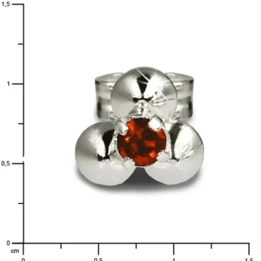 SilberDream Ohrringe Blümchen rot 925 Silber Ohrstecker SDO530R