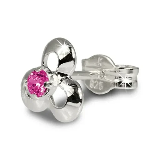 SilberDream Ohrringe Blüte Zirkonia pink 925 Silber Ohrstecker SDO529R