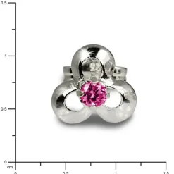 SilberDream Ohrringe Blüte Zirkonia pink 925 Silber Ohrstecker SDO529R