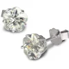 SilberDream Ohrringe Blume 6mm Zirkonia weiß Silber Ohrstecker SDO736W