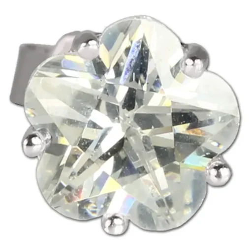 SilberDream Ohrringe Blume 6mm Zirkonia weiß Silber Ohrstecker SDO736W