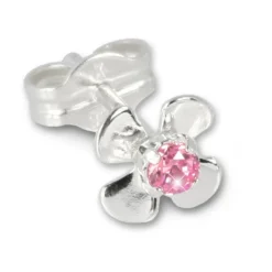 SilberDream Ohrringe Blume rosa 925 Silber Ohrstecker SDO508P