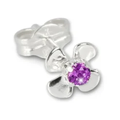 SilberDream Ohrringe Blume lila 925 Silber Ohrstecker SDO508V