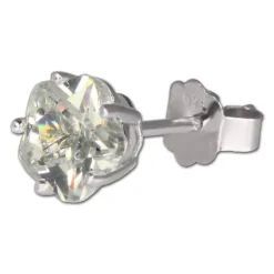 SilberDream Ohrringe Blume 6mm Zirkonia weiß Silber Ohrstecker SDO736W