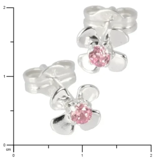 SilberDream Ohrringe Blume rosa 925 Silber Ohrstecker SDO508P
