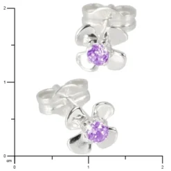 SilberDream Ohrringe Blume lila 925 Silber Ohrstecker SDO508V