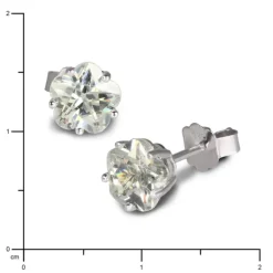 SilberDream Ohrringe Blume 6mm Zirkonia weiß Silber Ohrstecker SDO736W