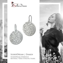 SilberDream Ohrringe Circle glänzend 925er Silber Damen Ohrhänger SDO8814J