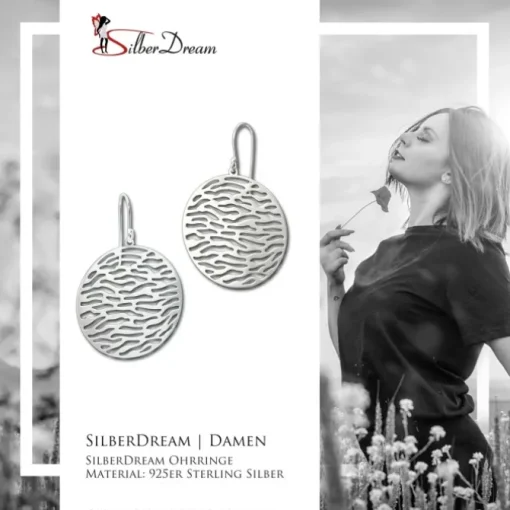 SilberDream Ohrringe Circle glänzend 925er Silber Damen Ohrhänger SDO8814J