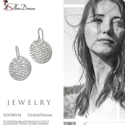 SilberDream Ohrringe Circle glänzend 925er Silber Damen Ohrhänger SDO8814J