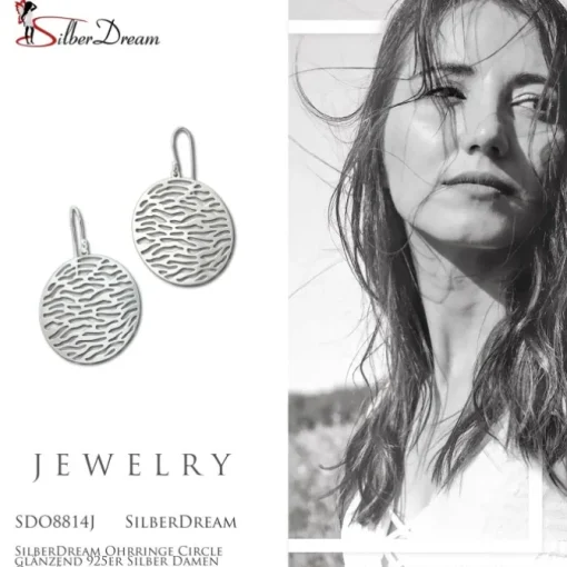 SilberDream Ohrringe Circle glänzend 925er Silber Damen Ohrhänger SDO8814J