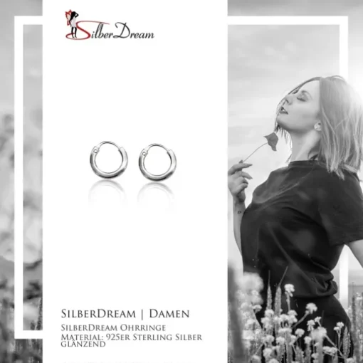 SilberDream Ohrringe Creole glanz klein 10mm 925 Silber Creolen SDO8711