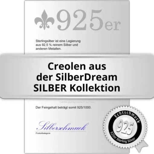 SilberDream Ohrringe Creole glanz klein 10mm 925 Silber Creolen SDO8711