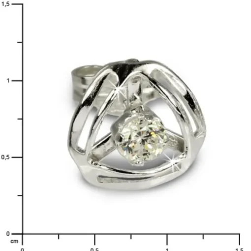 SilberDream Ohrringe Design Zirkonia weiß 925 Silber SDO528W