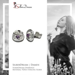 SilberDream Ohrringe Design Zirkonia lila 925 Silber SDO528V