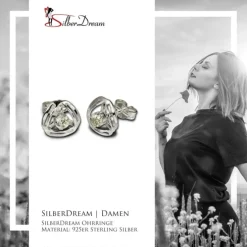 SilberDream Ohrringe Design Zirkonia weiß 925 Silber SDO528W