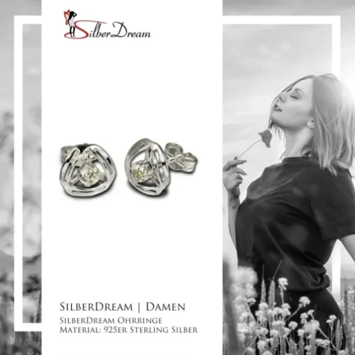 SilberDream Ohrringe Design Zirkonia weiß 925 Silber SDO528W