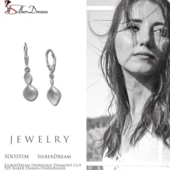 SilberDream Ohrringe Diamont Cut 925 Silber Damen Ohrhänger SDO351M