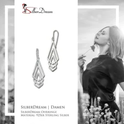 SilberDream Ohrringe Dreiecke glänzend 925er Silber Damen Ohrhänger SDO8815J