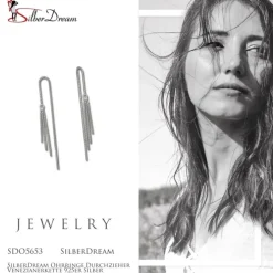 SilberDream Ohrringe Durchzieher Venezianerkette 925er Silber SDO5653