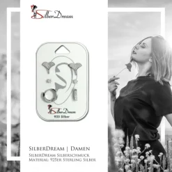 SilberDream Ohrringe 3er Set Ginkgo, Zirkonia, Creole Zirkonia 925er SDS612WJ