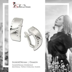 SilberDream Ohrringe gewölbt diamantiert 925 Silber Ohrstecker SDO316