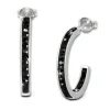 SilberDream Ohrringe Glitzer Creole schwarz Zirkonia 925 Silber SDO8701S