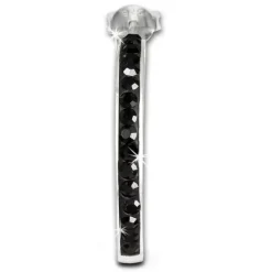 SilberDream Ohrringe Glitzer Creole schwarz Zirkonia 925 Silber SDO8701S
