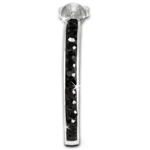 SilberDream Ohrringe Glitzer Creole schwarz Zirkonia 925 Silber SDO8701S
