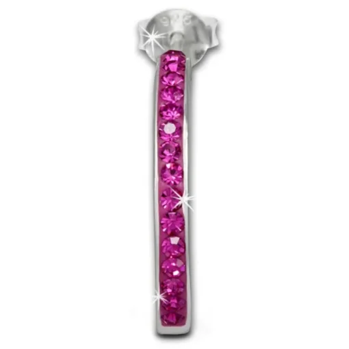 SilberDream Ohrringe Glitzer Creole pink Zirkonia 925 Silber SDO8701P