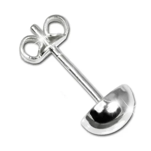 SilberDream Ohrringe Halbkugel 6mm glanz 925 Silber Ohrstecker SDO5556