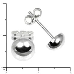 SilberDream Ohrringe Halbkugel 6mm glanz 925 Silber Ohrstecker SDO5556