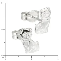 SilberDream Ohrringe Katze 925 Sterling Silber Ohrstecker SDO512