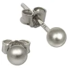 SilberDream Ohrringe Kugel 925 Sterling Silber matt Ohrstecker SDO597J4M