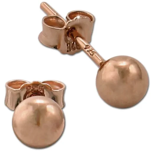 SilberDream Ohrringe Kugel 925 Sterling Silber rose Ohrstecker SDO597E5S