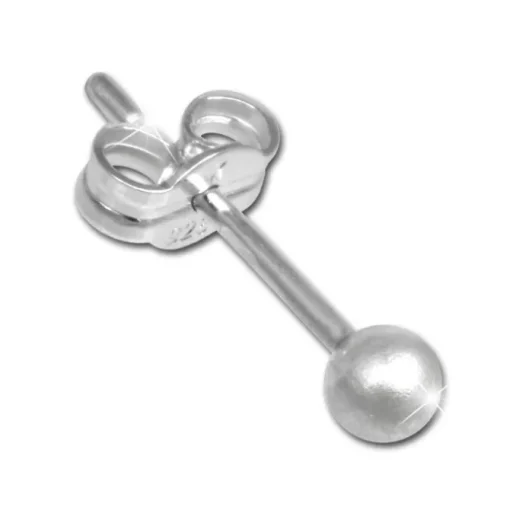 SilberDream Ohrringe Kugel 3mm matt 925er Silber Ohrstecker SDO5543