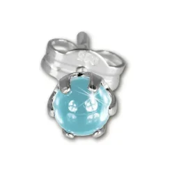 SilberDream Ohrringe Kugel hellblau 925 Silber Ohrstecker SDO533H