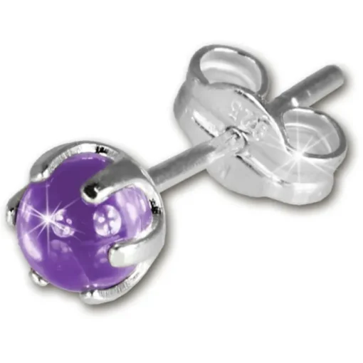 SilberDream Ohrringe Kugel lila 925 Sterling Silber Ohrstecker SDO533V