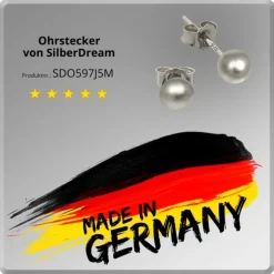 SilberDream Ohrringe Kugel matt 925 Sterling Silber Ohrstecker SDO597J5M