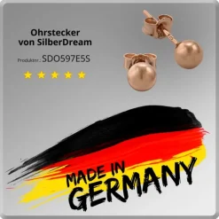 SilberDream Ohrringe Kugel 925 Sterling Silber rose Ohrstecker SDO597E5S