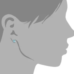 SilberDream Ohrringe Kugel hellblau 925 Silber Ohrstecker SDO533H