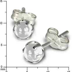 SilberDream Ohrringe Kugel weiß 925 Silber Ohrstecker SDO533W