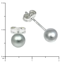 SilberDream Ohrringe Kugel 5mm matt 925er Silber Ohrstecker SDO5545