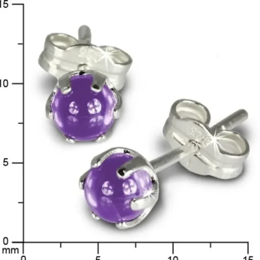 SilberDream Ohrringe Kugel lila 925 Sterling Silber Ohrstecker SDO533V